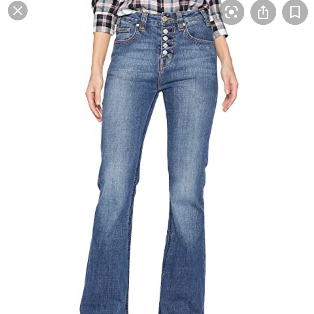 Rock & Roll Cowgirl Button Fly Bell Bottom Jeans